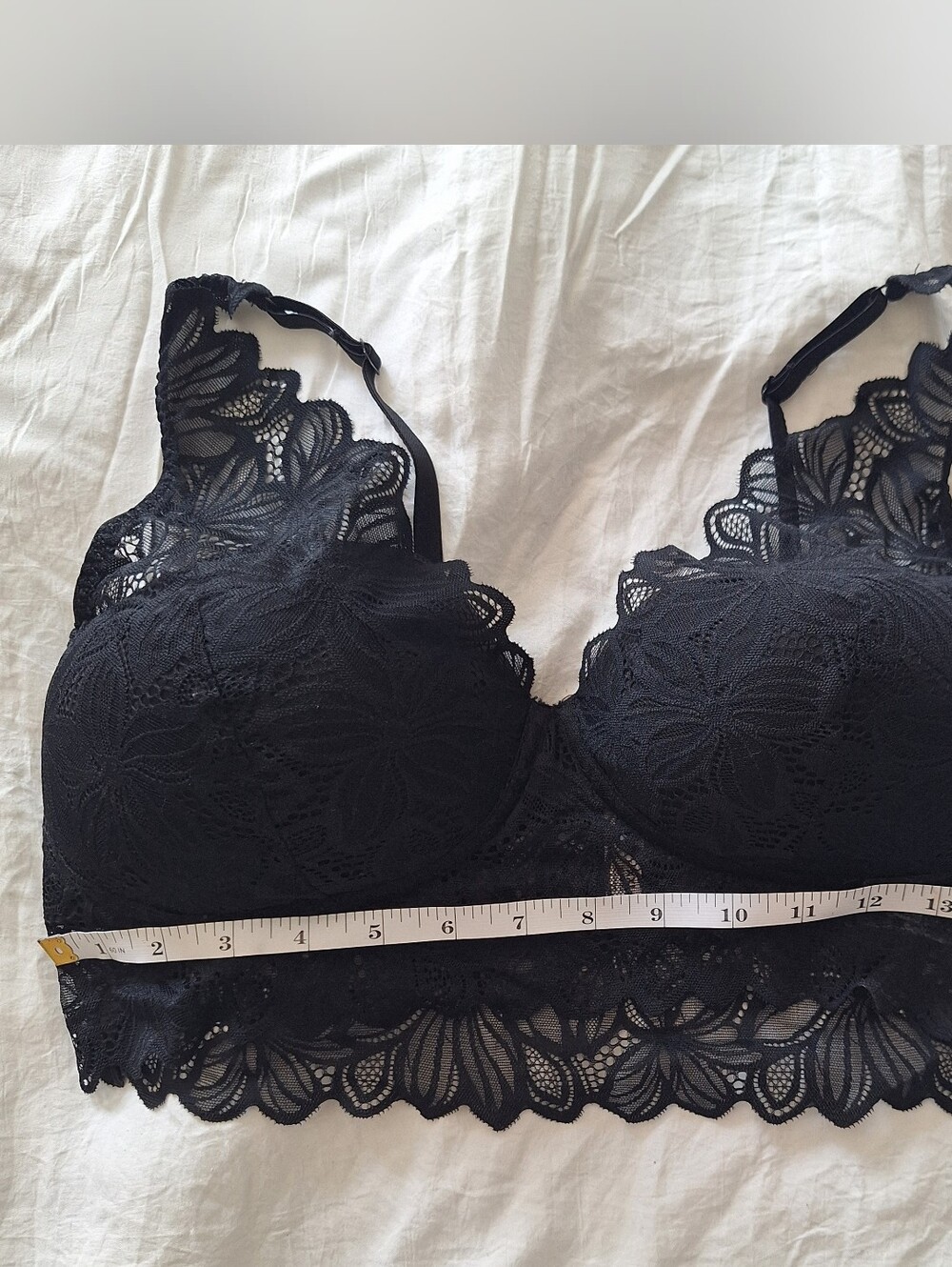 SO Black Lace Longline Bralette Size XXL